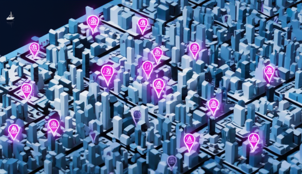 Interactive Map with glowing pins